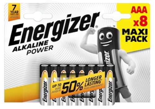 Energizer Alkaline Power Alkalická mikro batéria AAA B8 s dlhou životnosťou