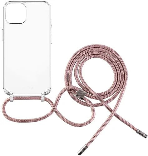 YOOUP CORD IPHONE 14 PRO MAX 6,7 S PU KÁBLOM PUZDRO ČÍRO-RUŽOVO ZLATÉ