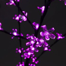   Solárny svetelný reťazec, 50 LED, dizajn čerešňového kvetu, fialová sakura, 5 m, vonkajší