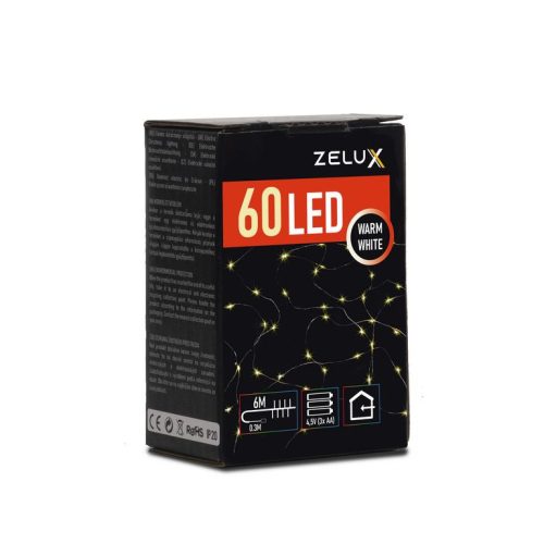 Zelux 60 LED 6M vianočné osvetlenie WW