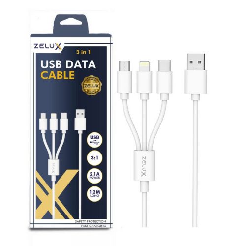 Nabíjačka a dátový kábel Zelux 120 cm 3v1
