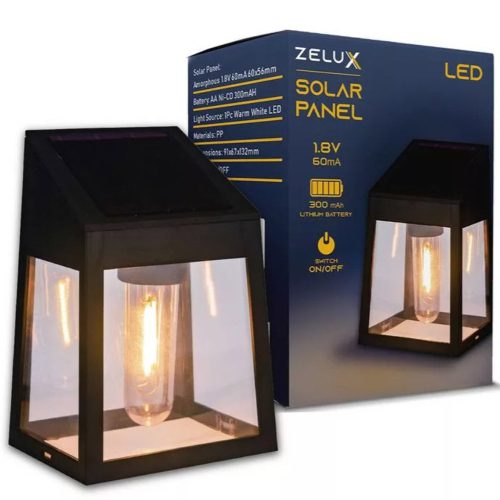 Solárna lampa Zelux s dekoratívnou žiarovkou