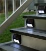 Zelux moderné solárne LED vonkajšie nástenné svietidlo, schodiskové svetlo, svetelný senzor - čierne
