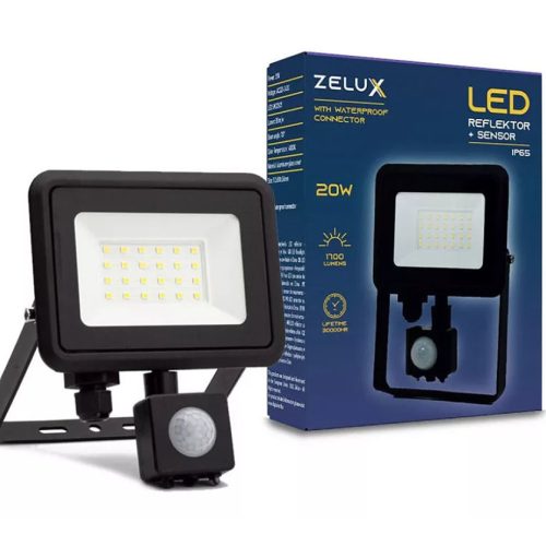 Zelux Led Reflektor 20W IP65 NW 4000K Senzor pohybu PIR
