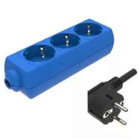 Zelux Distribútor BLUE 3x16A zásuvka 1,5m